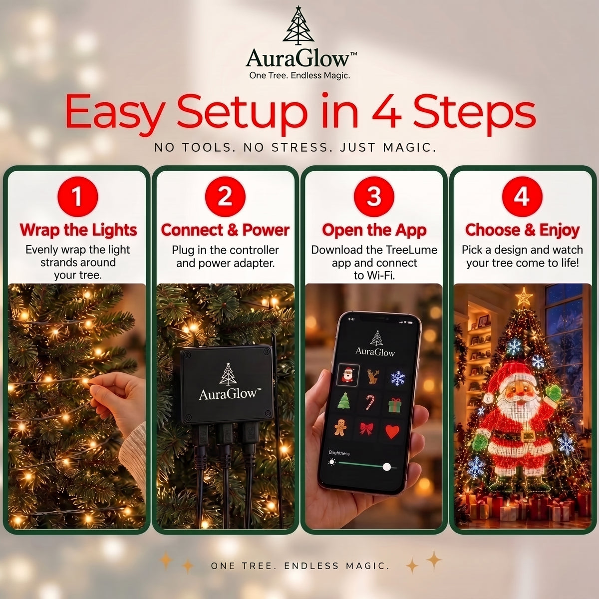 AuraGlow Smart Tree Lights