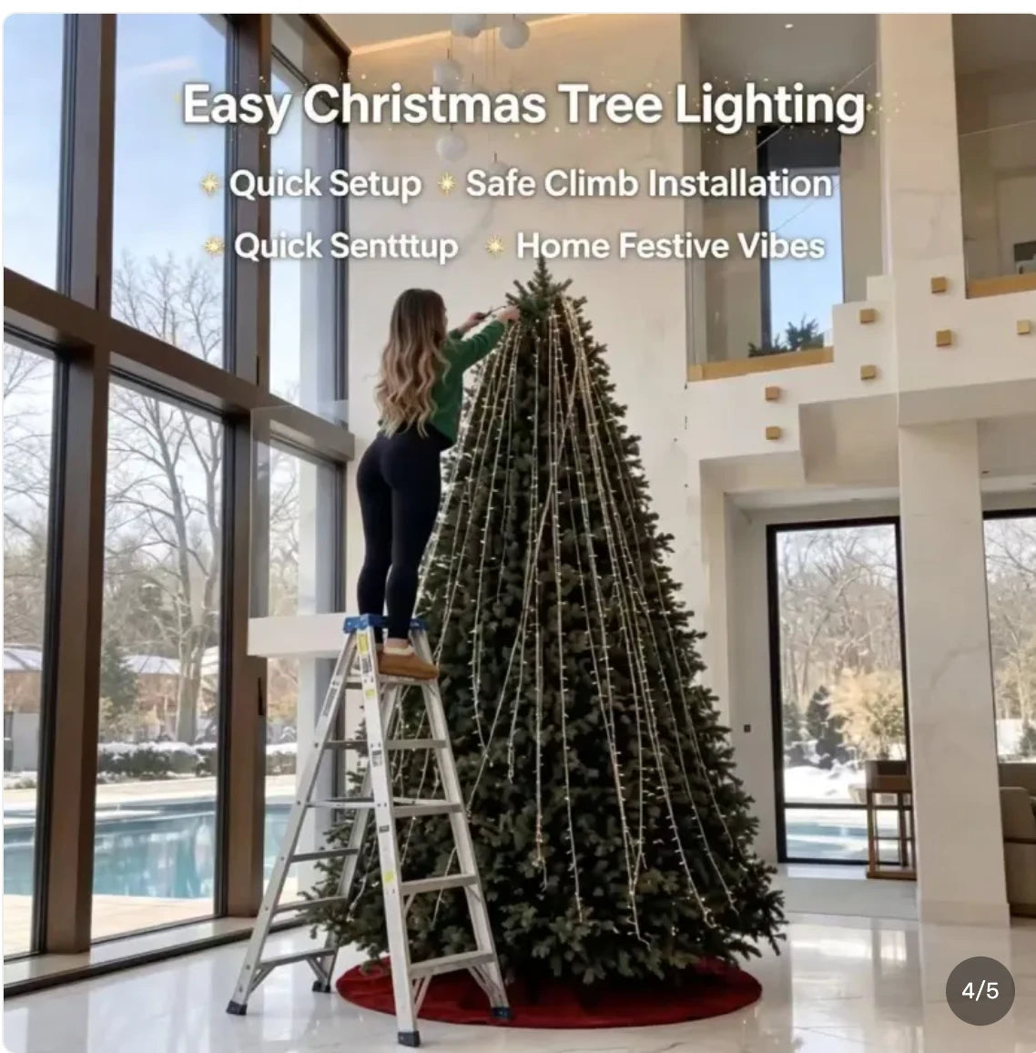 Easy Christmas tree lighting with quick setup